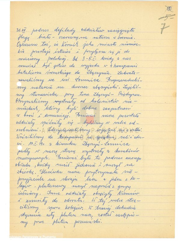 Obraz 18 z jednostki "Relacje i wspomnienia dotyczące powstania wielkopolskiego na terenie Kórnika - Bnina, powiat Śrem, województwo poznańskie."