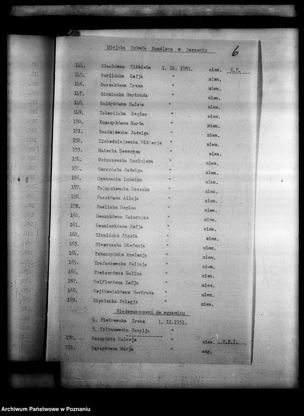 image.from.unit.number "Miejska Szkoła Handlowa- Poznań [Sprawozdanie szkoły oraz lista uczniów dopuszczonych do egzaminu]"