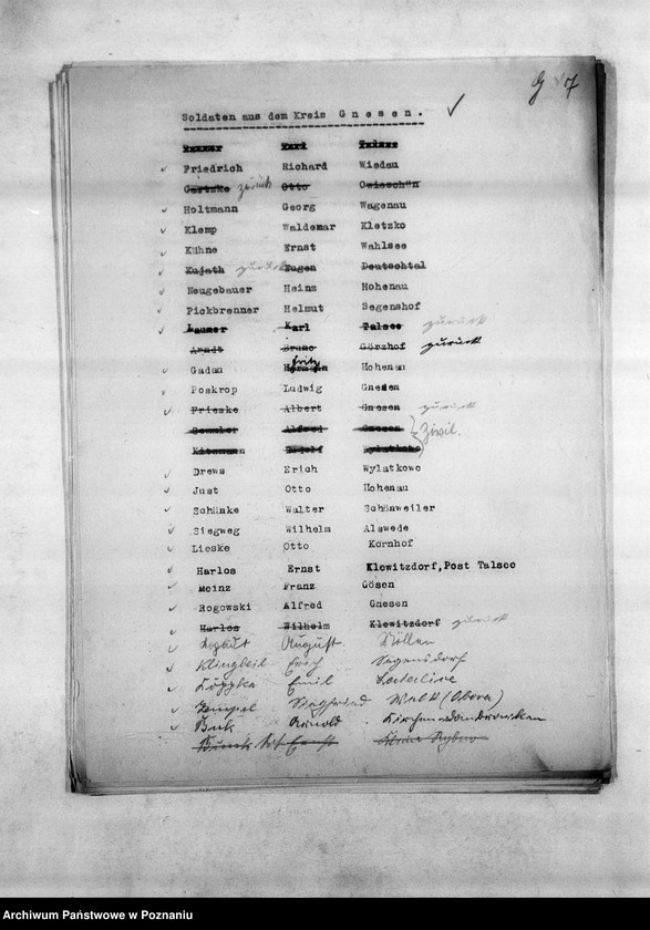 Obraz 11 z jednostki "Spisy miejscowych Niemców, którzy jako żołnierze polscy zaginęli w 1939 roku"