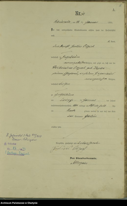 image.from.unit.number "Geburts-Haupt-Register Nr 1 - 129"