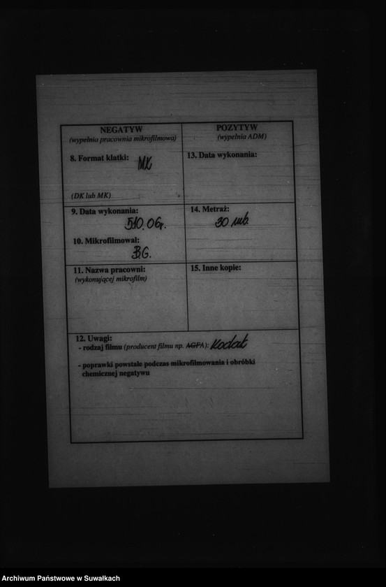 Obraz 3 z jednostki "Metryki należące do akt Szlubnych w Bakałarzewie"