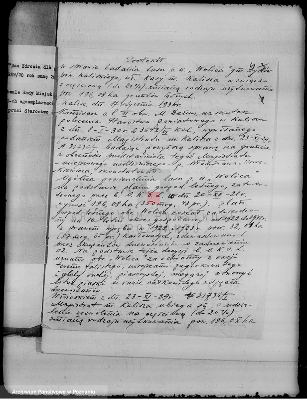 Obraz 8 z jednostki "Sprawa częściowej zmiany użytkowania 196,08 ha gruntów leśnych miasta Kalisza dla celów parcelacji letniskowej"