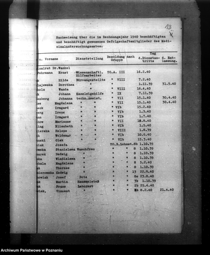Obraz 17 z jednostki "Medizinalpersonenstand in den Gesundheitsämtern Instituten etc."