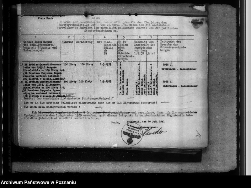 Obraz 20 z jednostki "Schuldenverzeichnis der Gemeingen und Gemeindeverbände des Regierungsbezirks Hohensalza (Inowrocław)"