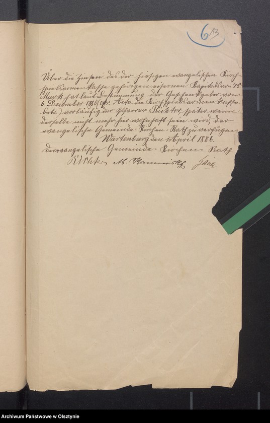 image.from.unit.number "Beläge zur Kirchspiels Armenkasse der evangelischen Gemeinde Wartenburg"
