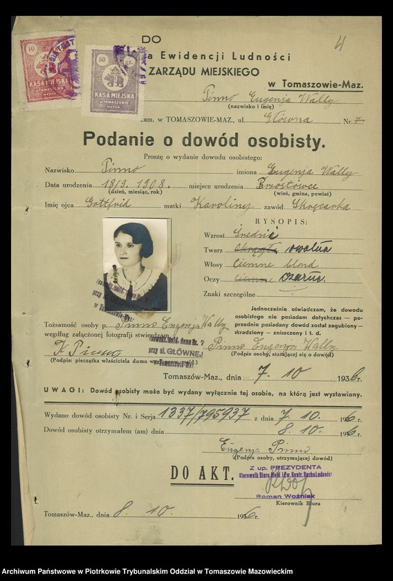 image.from.unit.number "Dowodów osobistych od nr 1334 do 1550. Tom VIII"