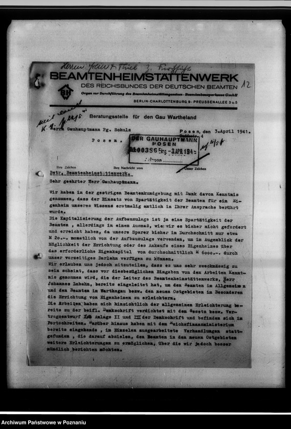 Obraz 16 z jednostki "Wohnungsbau für die Bediensteten der gauselbstverwaltung [Erlasse usw.]."