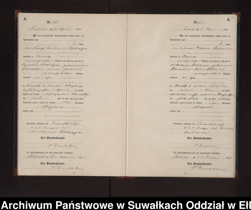 image.from.unit.number "Geburts-Neben-Register des Preussischen Standes-Amtes Neuhoff Kreis Loetzen"