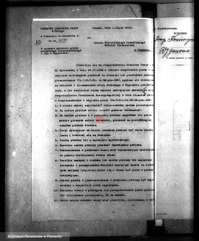 Obraz 14 z jednostki "Zatwierdzenie projektu młyna i piekarni Konieczyńskiego w Wyganowie, pow. krotoszyński nr woj. 530"