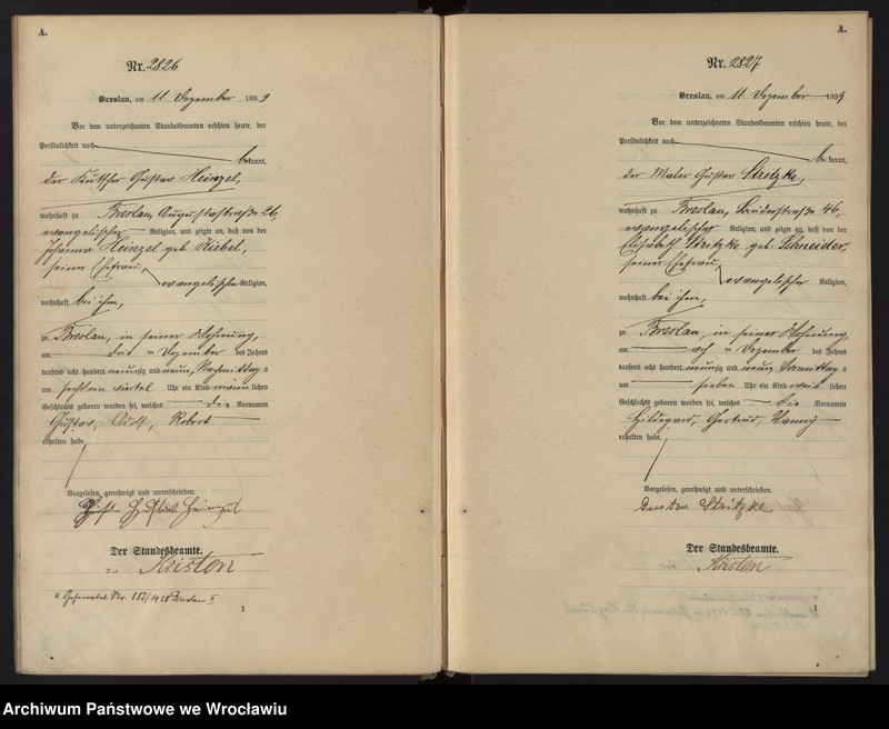 image.from.unit.number "Geburts-Haupt-Register Breslau II 1899 Band 8"