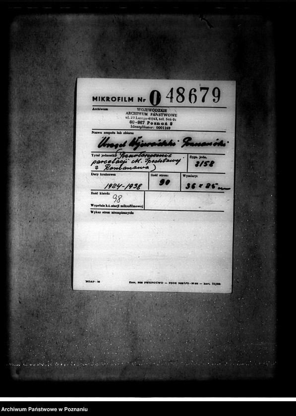 Obraz 2 z jednostki "/Przewłaszczenie parceli M. Spechtowej z Romanowa/"