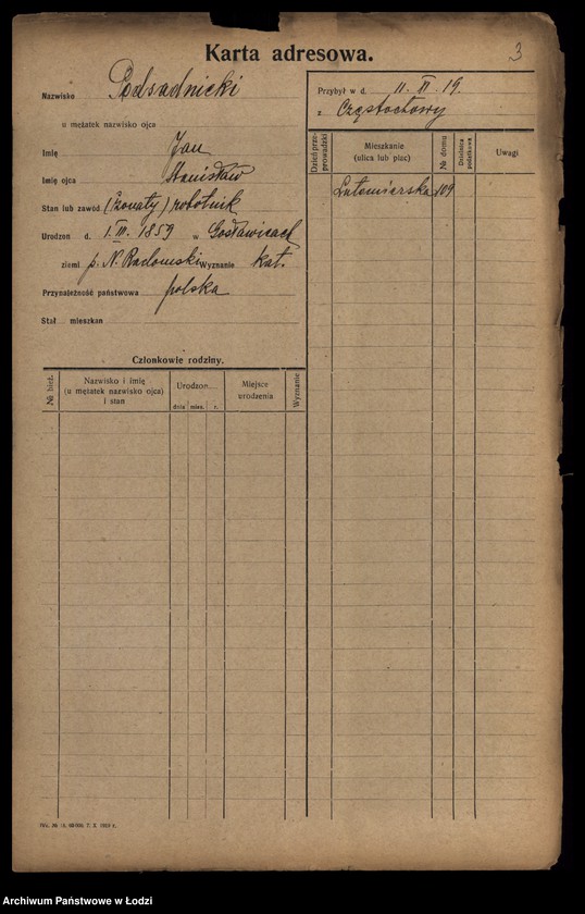 Obraz 5 z jednostki "[Spis ludności Łodzi] Podsadnik-Pokrzywa"