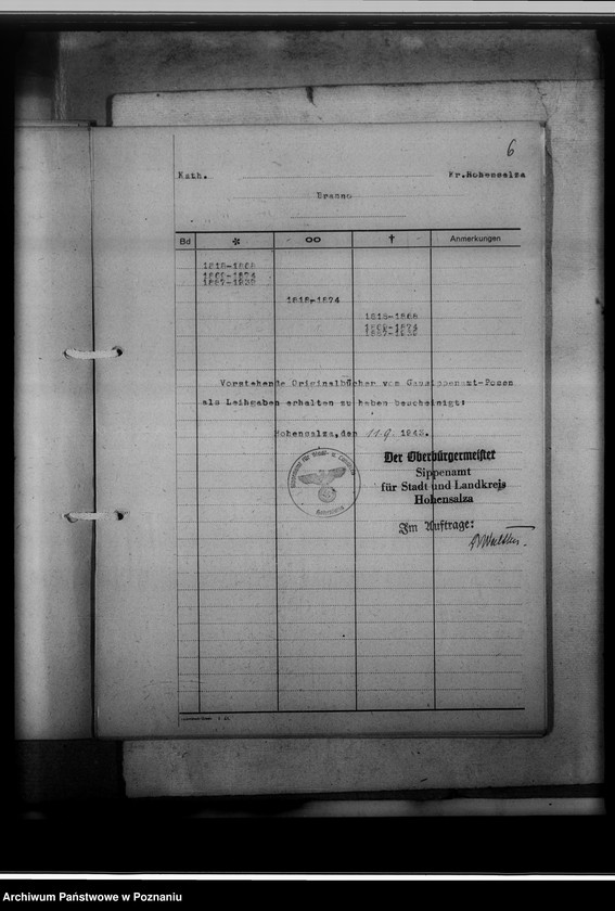 Obraz 10 z jednostki "Bücherverzeichnis, Kreissippenamt Hohensalza [Inowrocław]"