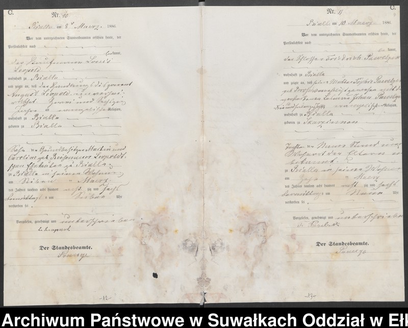 image.from.unit.number "Sterbe-Haupt-Register des Königlichen Preussischen Standes-Amtes Bialla Kreis Johannisburg"