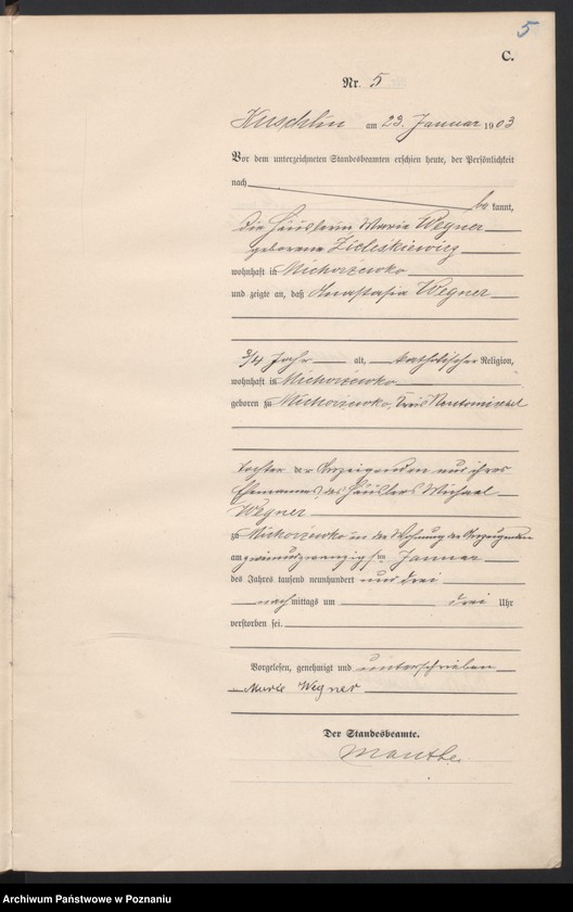 Obraz 8 z jednostki "Sterbe-Haupt-Register"
