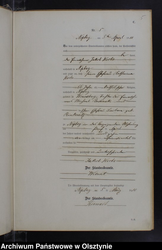image.from.unit.number "Sterbe-Neben-Register Nr 1 - 15"
