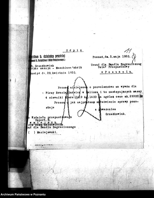 Obraz 16 z jednostki "Przepustki, wywóz maszyn rolniczych - ogólne"