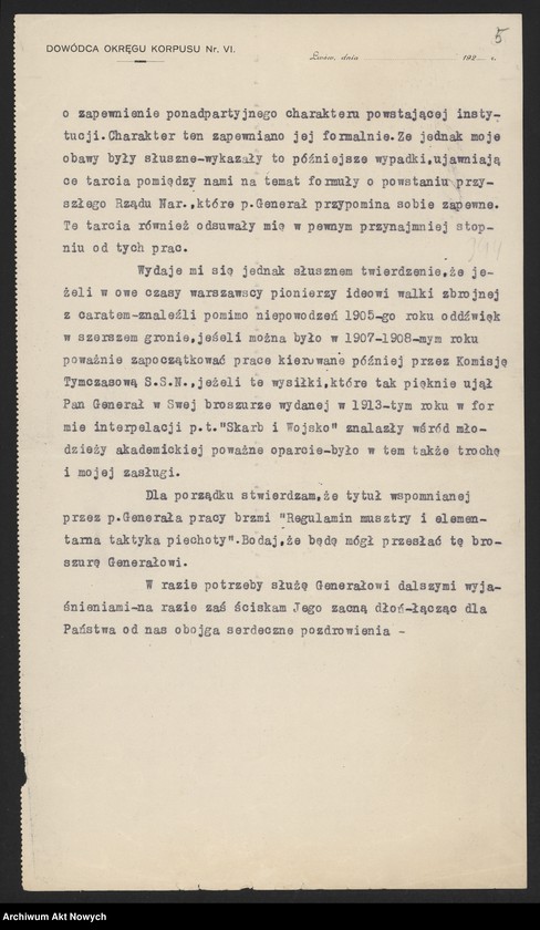image.from.unit.number "Kukiel Marian, historyk, generał. Dymisja z wojska. Prace historyczne. Odmowa W. Sikorskiemu współpracy z Wojskowym Biurem Historycznym. Działalność Frontu Morges. Strajk chłopski."