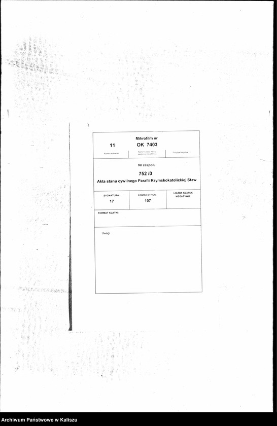 Obraz z jednostki "Księga urodzeń, małżeństw, zgonów (duplikat)"