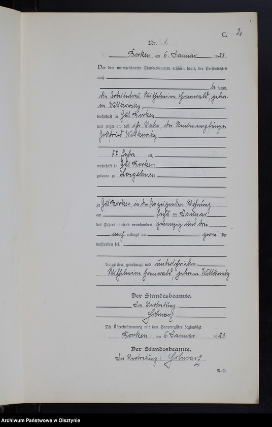 image.from.unit.number "Sterbe-Neben-Register Nr 1 - 19 [ Księga zgonów - wtóropis ]"