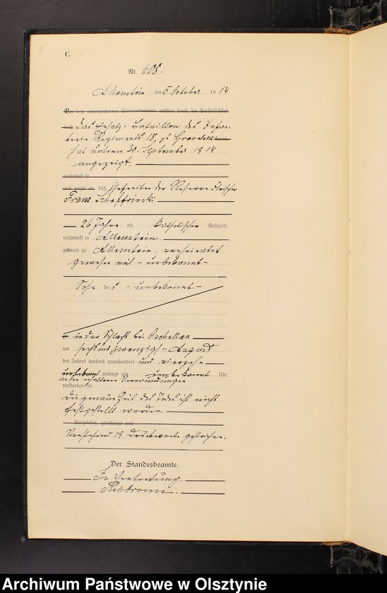 image.from.unit.number "Sterbe-Haupt-Register Tom II, Nr 601-720"