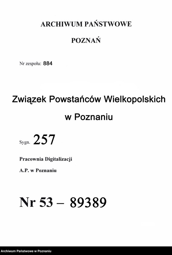Obraz 1 z jednostki "Krzyżowniki, powiat Poznań - akta koła."