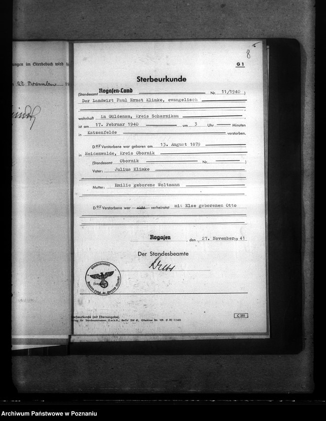 Obraz 12 z jednostki "Kreis Obornik (Oborniki). Wykazy miejscowych Niemców, którzy zginęli w 1939 roku"