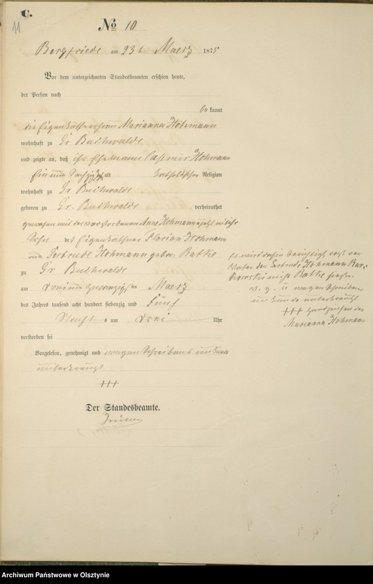 image.from.unit.number "Haupt-Sterbe-Register Nr 1 - 41"