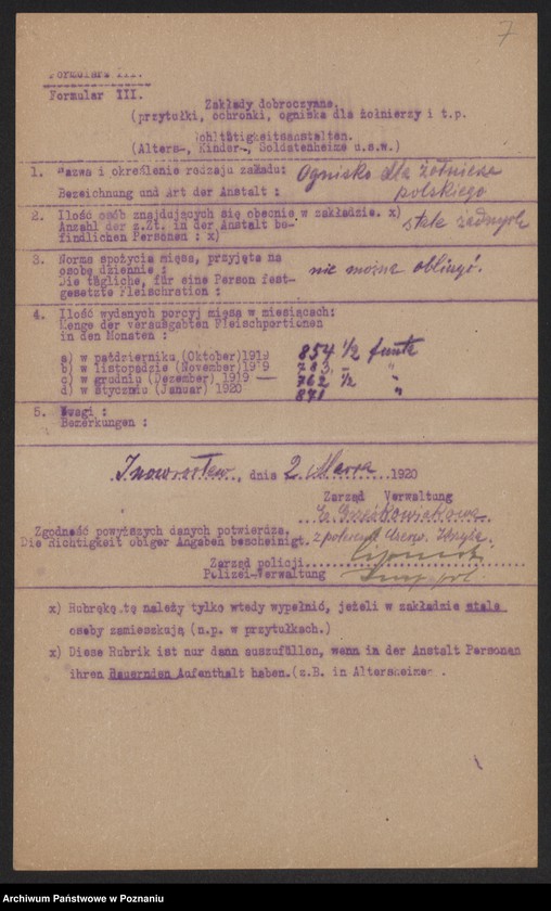 Obraz 9 z jednostki "[Zakłady dobroczynne (m.in. szpitale) w Inowrocławiu - przydziały mięsa]"