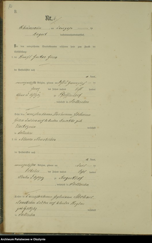 image.from.unit.number "Heiraths-Haupt-Register Nr 1 - 16"