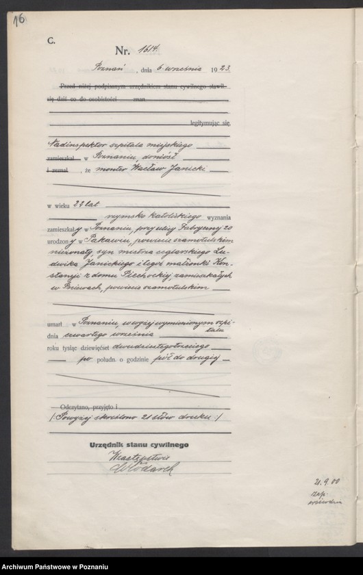Obraz 18 z jednostki "Księga miejscowa zgonów tom IV [Rejestr główny zgonów]"