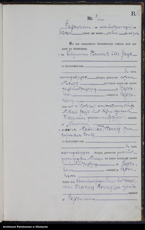 image.from.unit.number "Heiraths-Haupt-Register Nr 1 - 11"