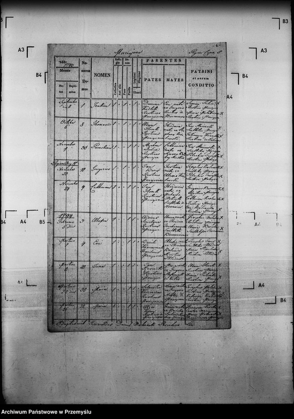 Obraz 10 z jednostki "[Kopie ksiąg metrykalnych parafii Maciejowa z filiami Barnowiec, Czaczów, Margoń, Składziste, Roztoka Mała, Rybień, Złotne (dekanat Muszyna)]"