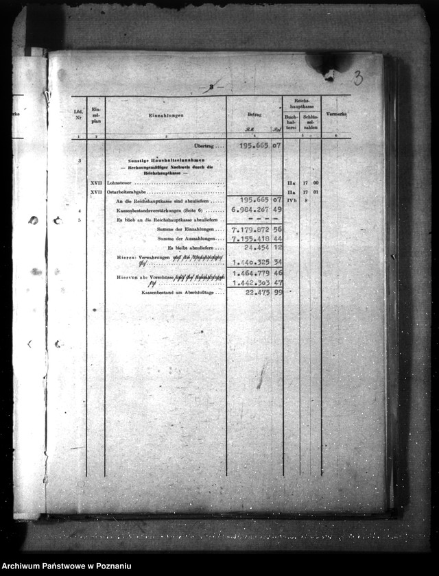 Obraz 7 z jednostki "Abschlussnachweisungen der Reichshauptkasse"