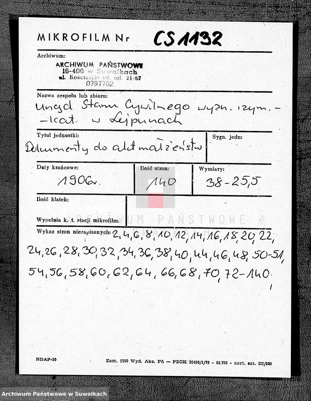 image.from.unit.number "Dokumenty k brakosočetavšichsja aktom Lejpunskago R. Katoličeskago Prichoda"