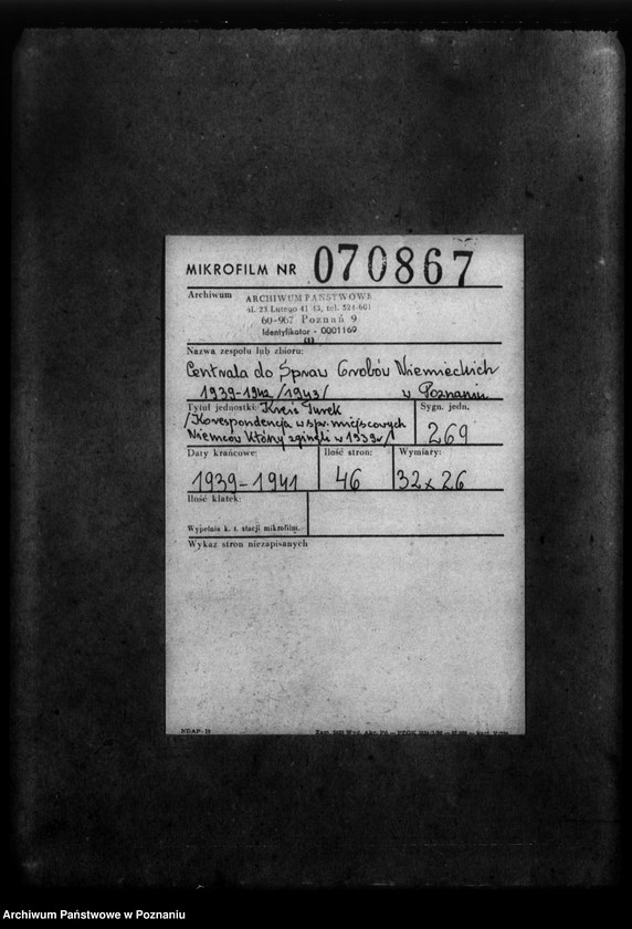 Obraz 2 z jednostki "Kreis Turek. Korespondencja w sprawie miejscowych Niemców, którzy zginęli w 1939 roku"