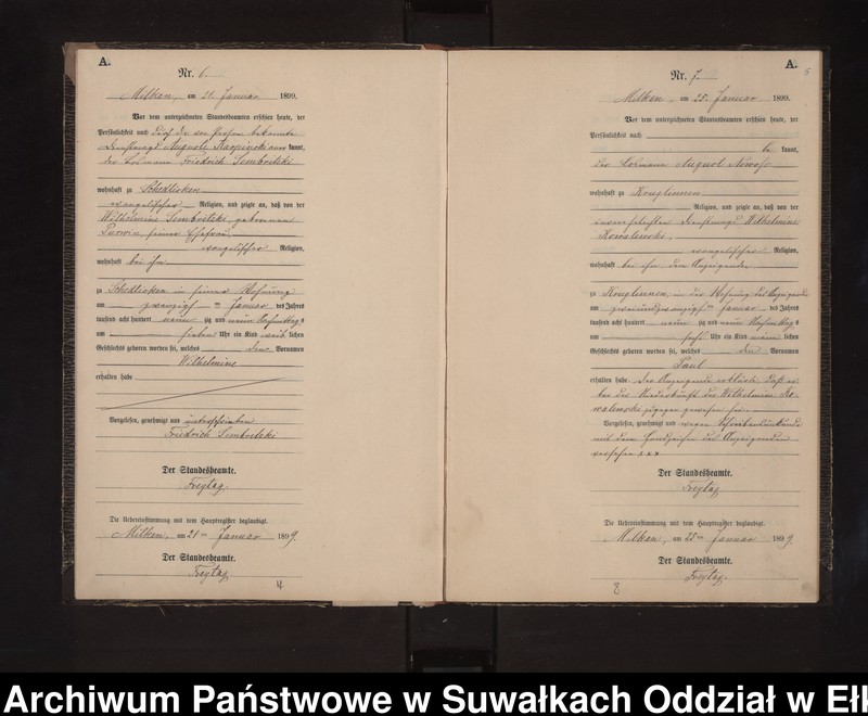 image.from.unit.number "Geburts-Neben-Register des Preussischen Standes-Amtes Stasswinnen Kreis Lötzen"
