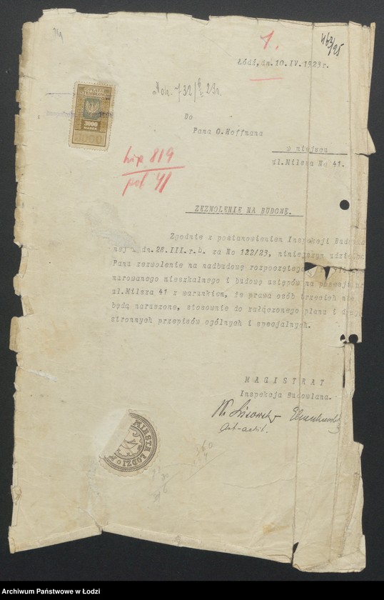 Obraz 16 z jednostki "[Budowa gmachu przy ul. Kopernika 41]"