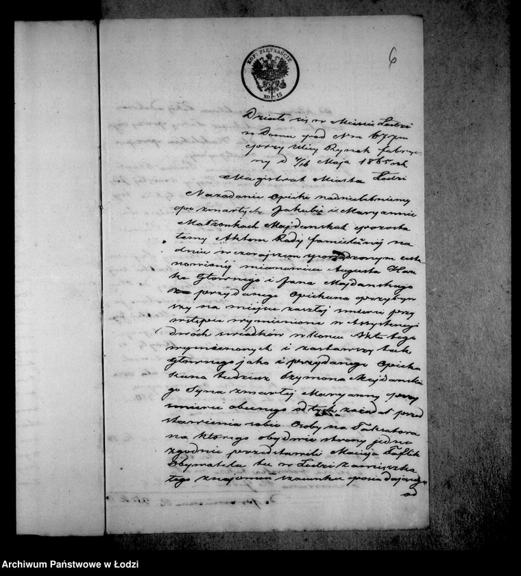 Obraz 10 z jednostki "Akta tyczące się ustanowienia opieki nad nieletnimi Brygidą i Józefem rodzeństwem Majdańskimi pozostałymi i dopełnionego spisu inwentarza pozostałości"