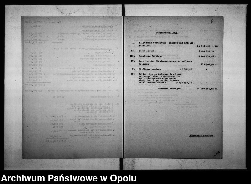 Obraz 8 z jednostki "Vermögensübersicht Stand 1. 10. 33."