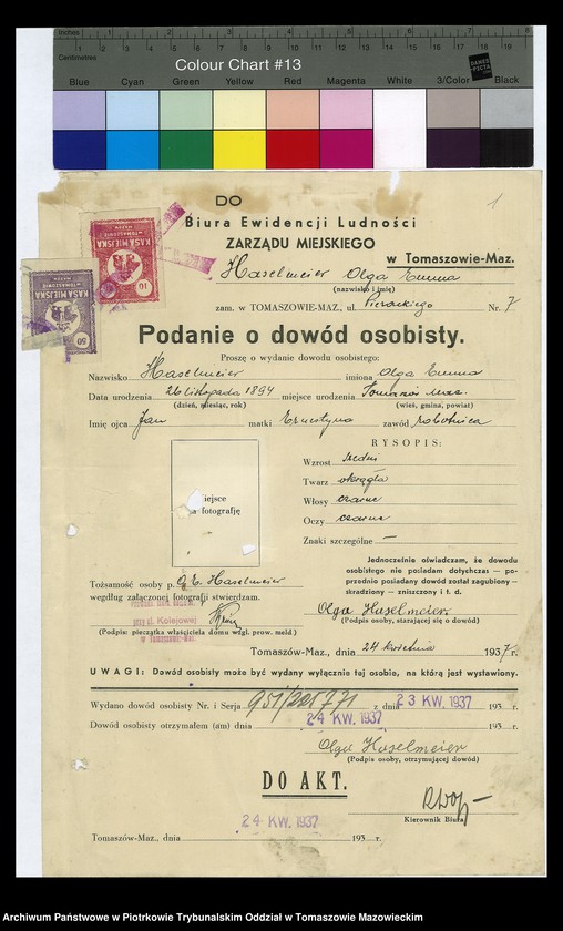 image.from.unit.number "Dowodów osobistych od nr 951 do 1100. Tom VII"