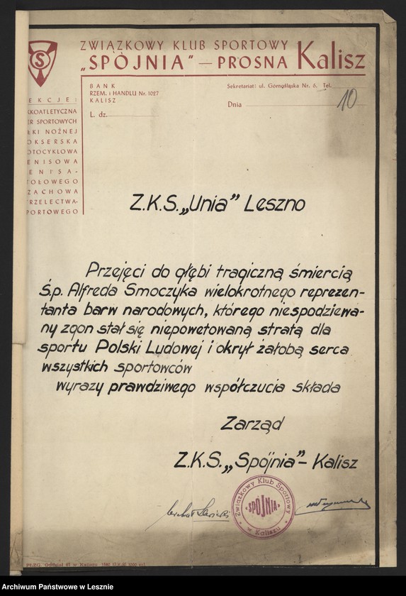 Obraz 11 z jednostki "[Nekrolog oraz telegramy nadesłane do Klubu po śmierci Alfreda Smoczyka]"