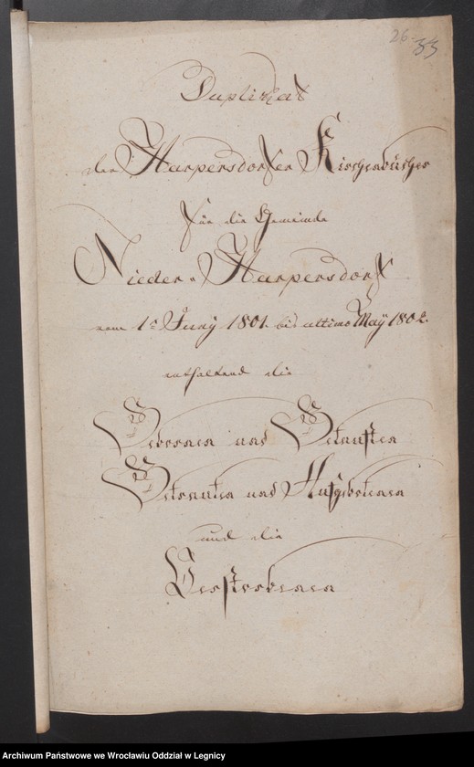 image.from.unit.number "Duplicat der Harpersdorfer Kirchenbücher für die Gemeinde Niederharpersdorf"