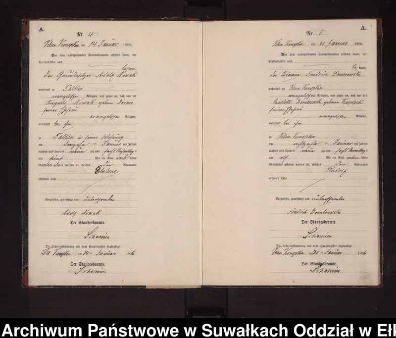 image.from.unit.number "Geburts-Neben-Register des Preussischen Standes-Amtes Gross Konopken Kreis Loetzen"