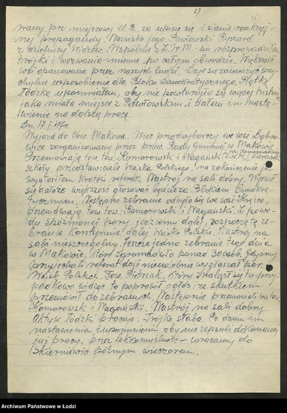 Obraz 11 z jednostki "Wybory do Sejmu okręg VII Skierniewice [- sprawozdania z przebiegu akcji wyborczej i głosowania, składy osobowe Obwodowych Komisji Wyborczych]"