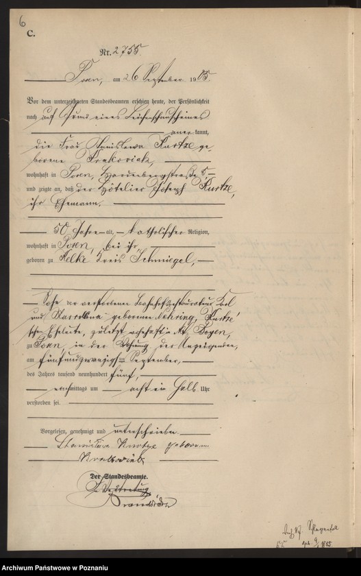 Obraz 8 z jednostki "Księga miejscowa zgonów tom VI"