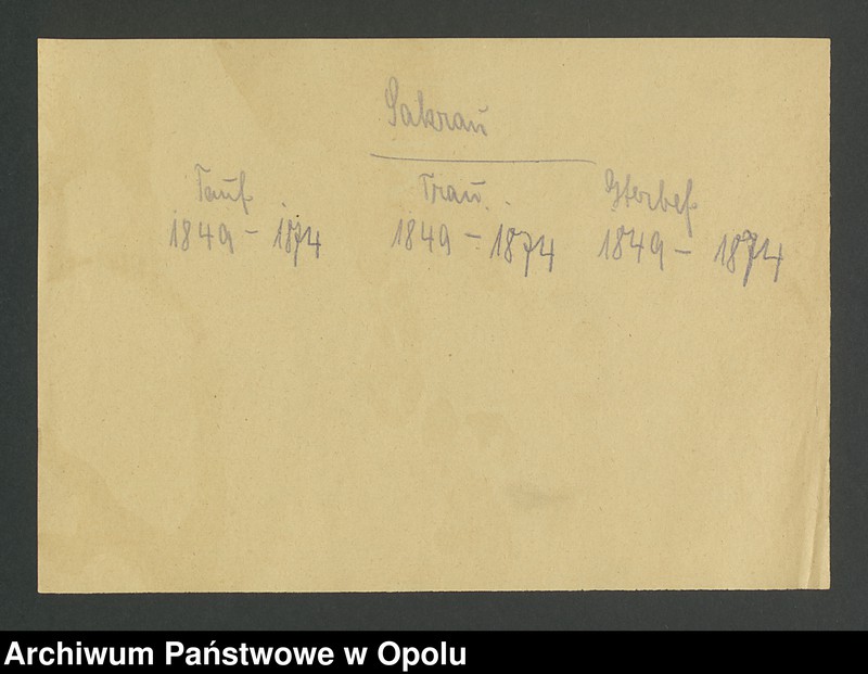 image.from.unit.number "Die Kirchenbücher Duplicate von Sakrau für Jahre 1849 bis 1874"