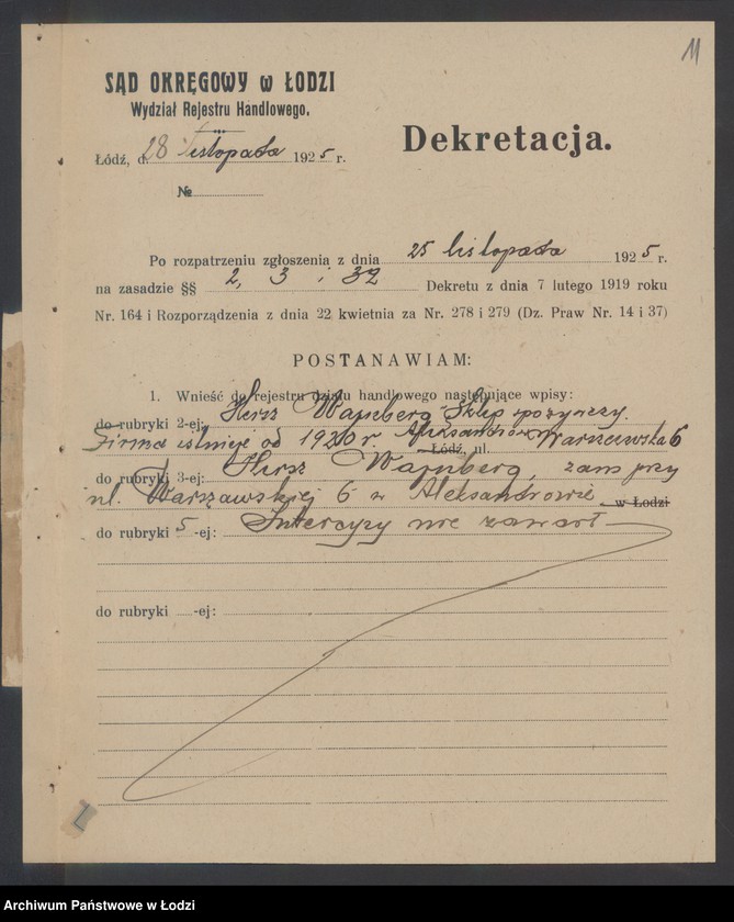 Obraz 13 z jednostki "Hersz Wajnberg- sklep spożywczy"