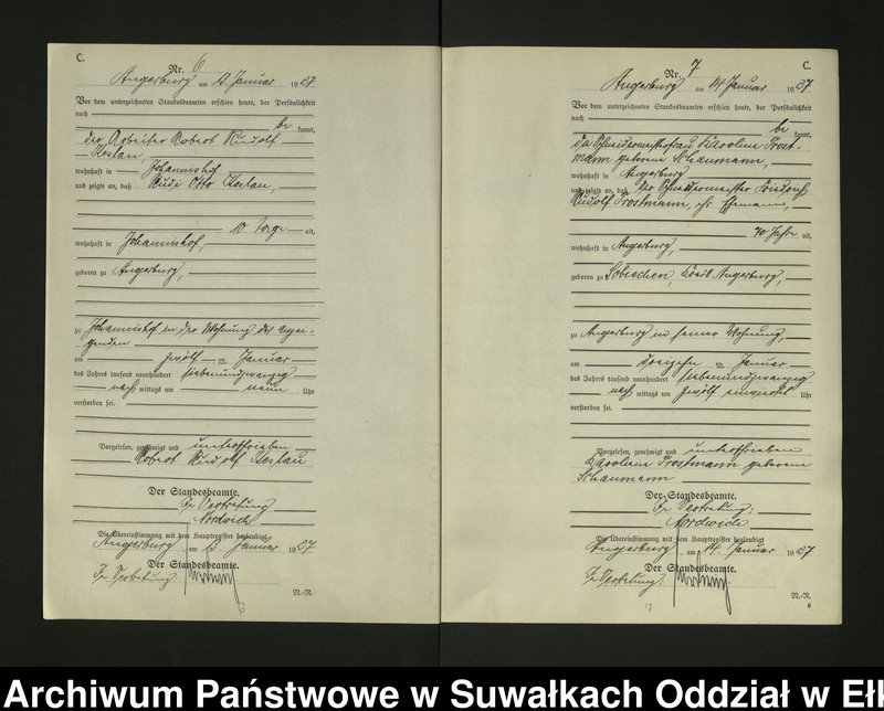 image.from.unit.number "C2. Sterbe = Register (Neben = Register) Standesamt Angerburg einschl. d. Standesamtsbez. Gr. Strengeln, Kehlen und Prinowen]"