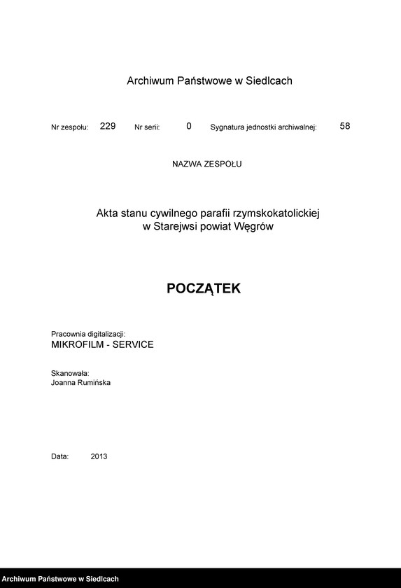 Obraz 3 z jednostki "Akta urodzeń, małżeństw, zgonów"